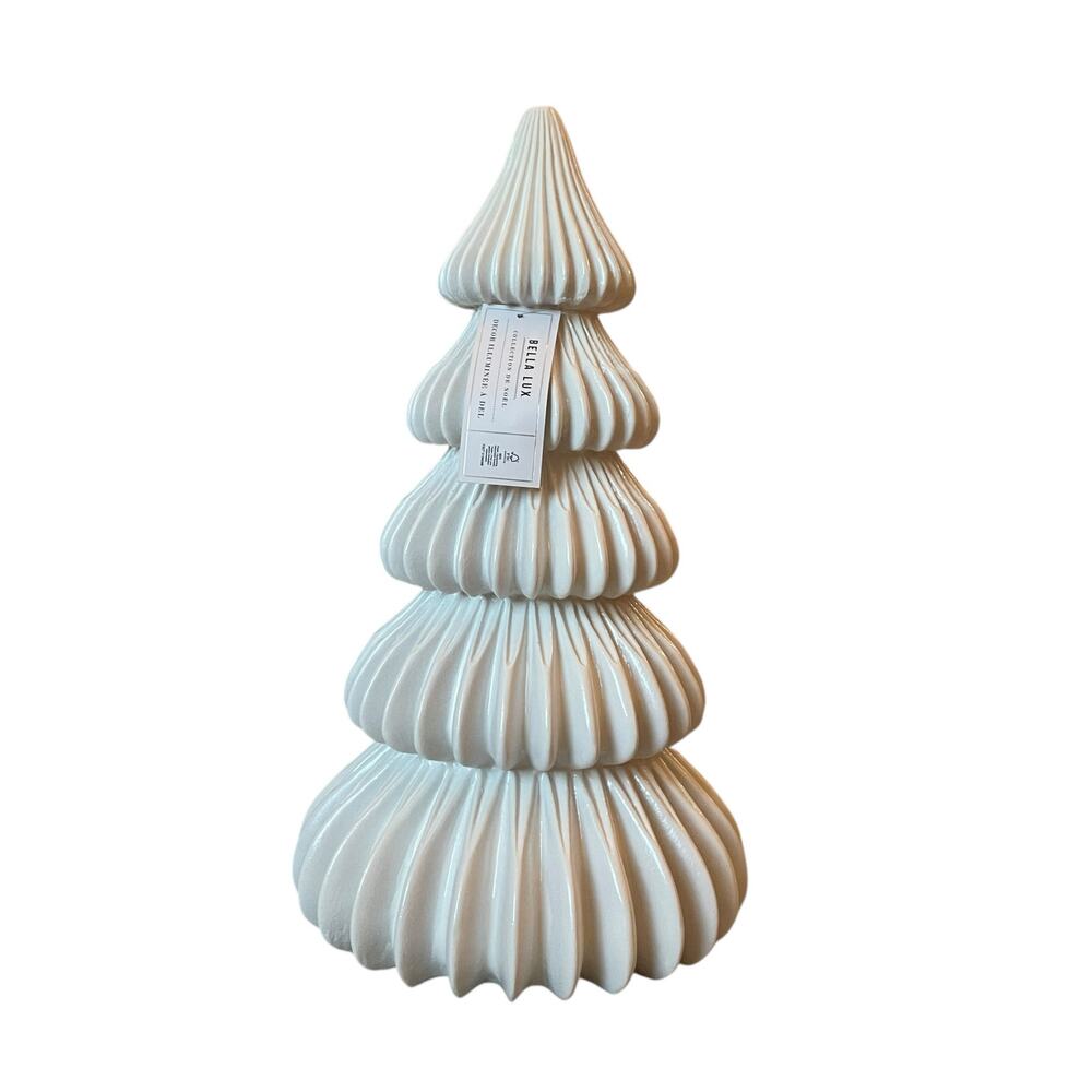 Bella Lux Honeycomb Christmas Tree 17in White Resin Holiday Decor New